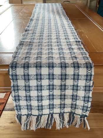 Blue Check Table Runner